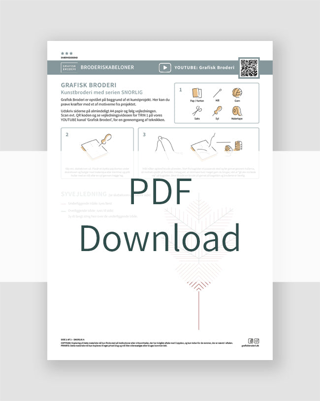 PDF broderi skabelon – SNORLIG A